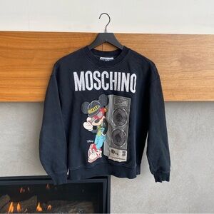 H&M x Moschino Black Mickey Mouse Sweatshirt, Size XS